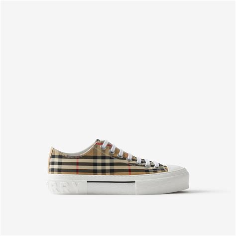 Buy Burberry Check Cotton Sneakers 'Archive Beige' 